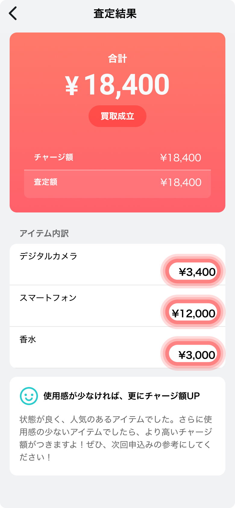査定結果